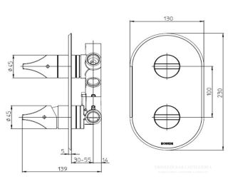 Встраиваемый смеситель универсальный Bossini Apice Z00501.030 хром